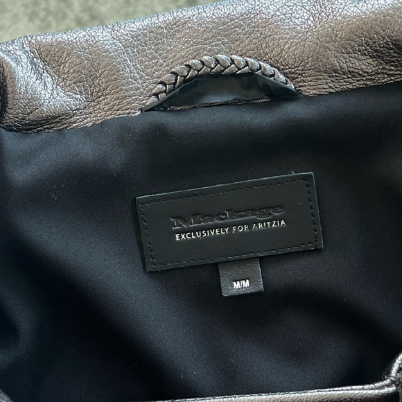 Mackage for Aritzia Women's Jacket Metallic Silver Leather New Moto Biker Sz M - Picture 17 of 17